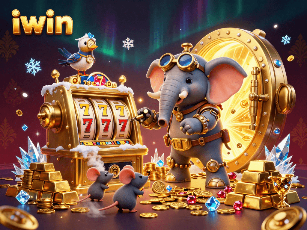 Spin the iwin slot reels with a steampunk elephant in an explosive treasure scene.