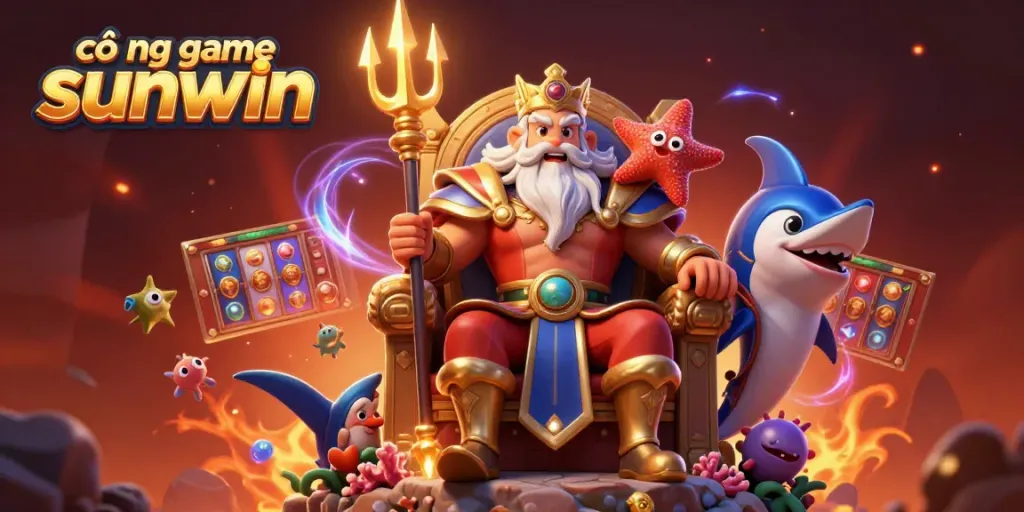 Join the immersive experience at cổng game sunwin with Neptune and vibrant gaming elements.