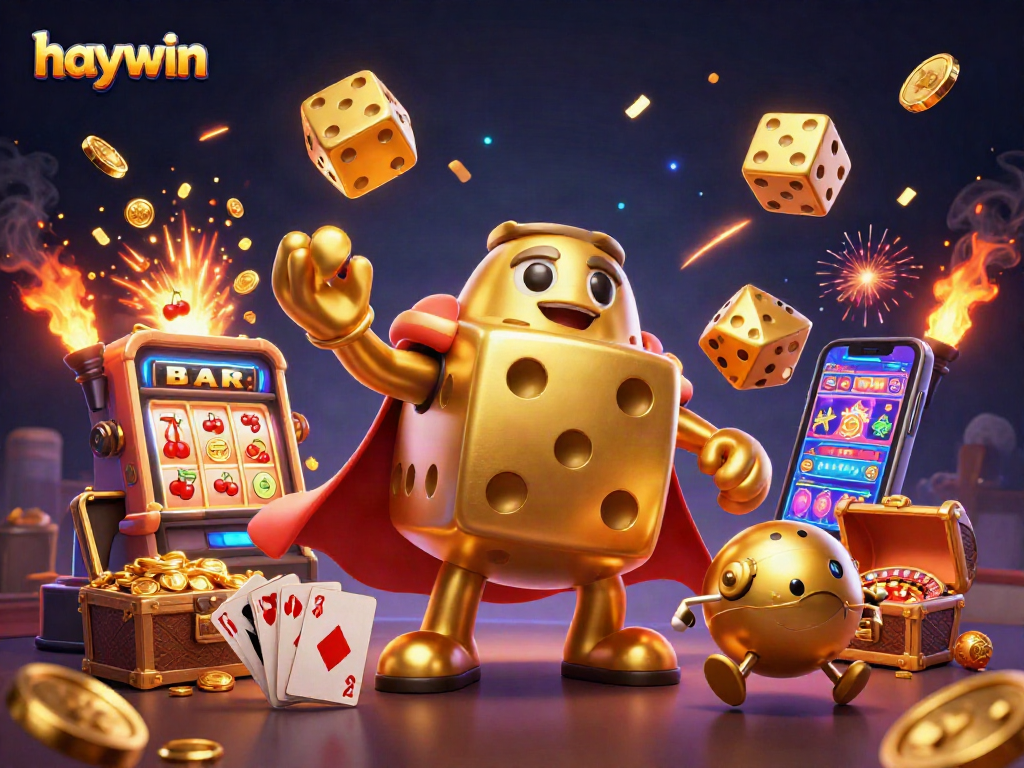 Experience the thrill of haywin with golden dice, jackpot machines, and casino excitement!