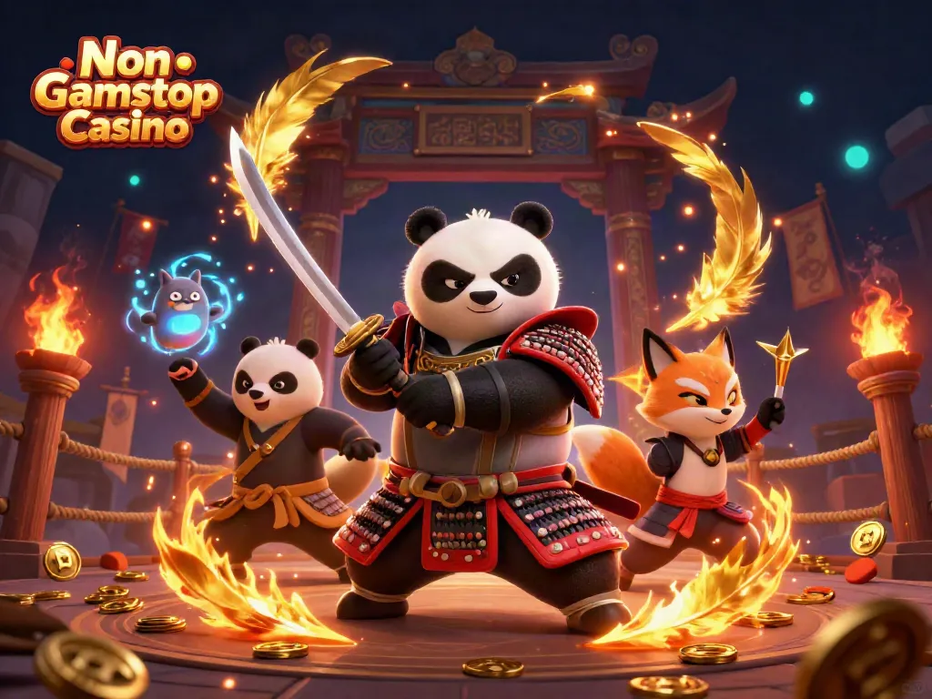 Engage in a thrilling Non Gamstop Casino adventure with dynamic characters and vibrant game elements.