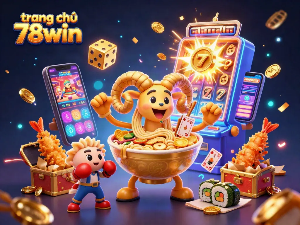 Experience thrilling gameplay at trang chủ 78win with a vibrant illustration of a dynamic casino scene.