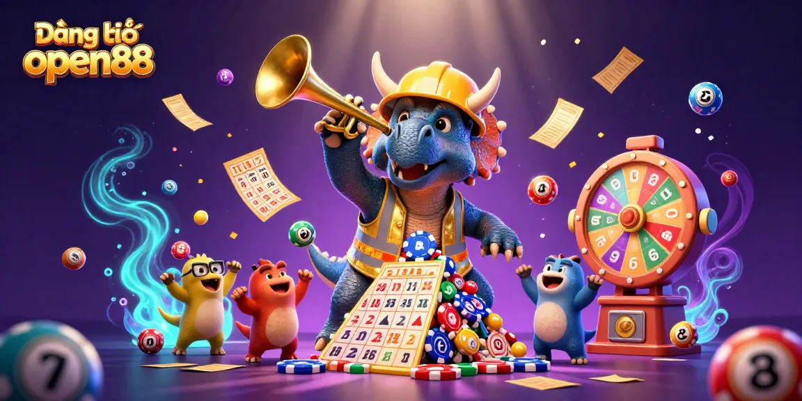 Engage in Đăng ký open88 with a vibrant 3D casino scene featuring animated characters and dynamic game elements.