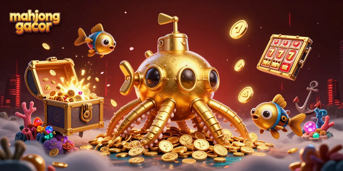 Experience the thrill of mahjong gacor with a vibrant scene featuring a golden kraken and jackpot elements.