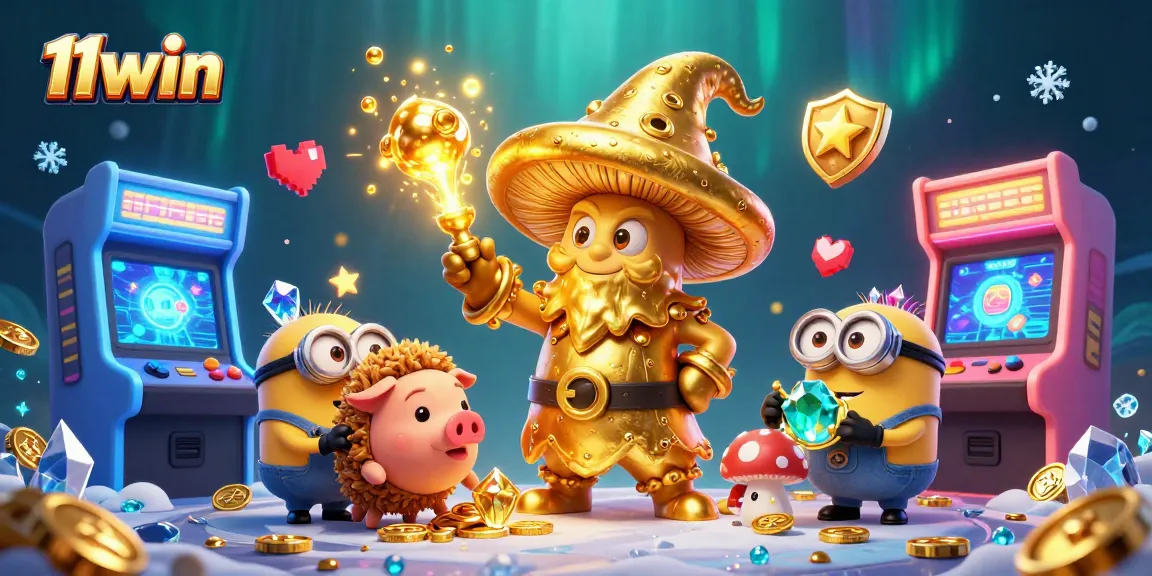 Experience the excitement of 11win with golden treasures and vibrant gaming elements.